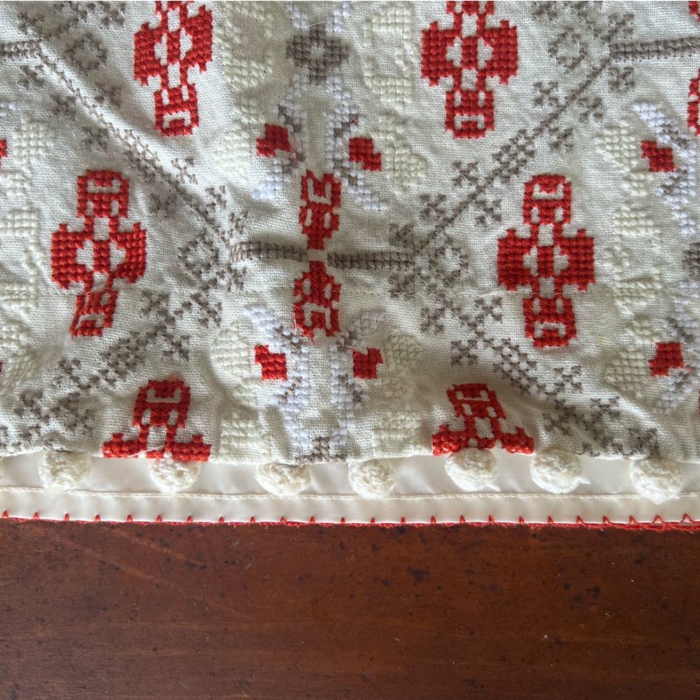 Maeve Red and Cream Patterned Skirt